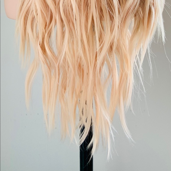 24” Ombre Pale Peach Versatile 13x2.5 Lace Front Premium Fiber Wig - Picture 15 of 15